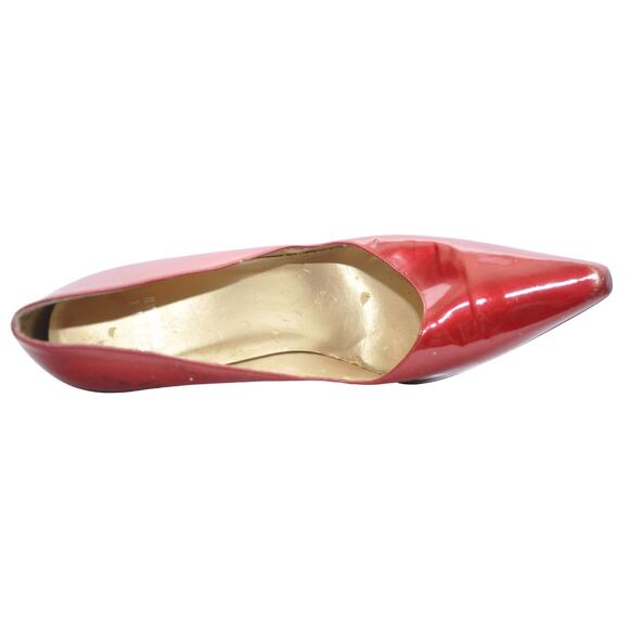 Stuart Weitzman Patent Leather Pointy Toe Pump Heel Cherry Red 7 M Pre-Owned - Picture 9 of 14